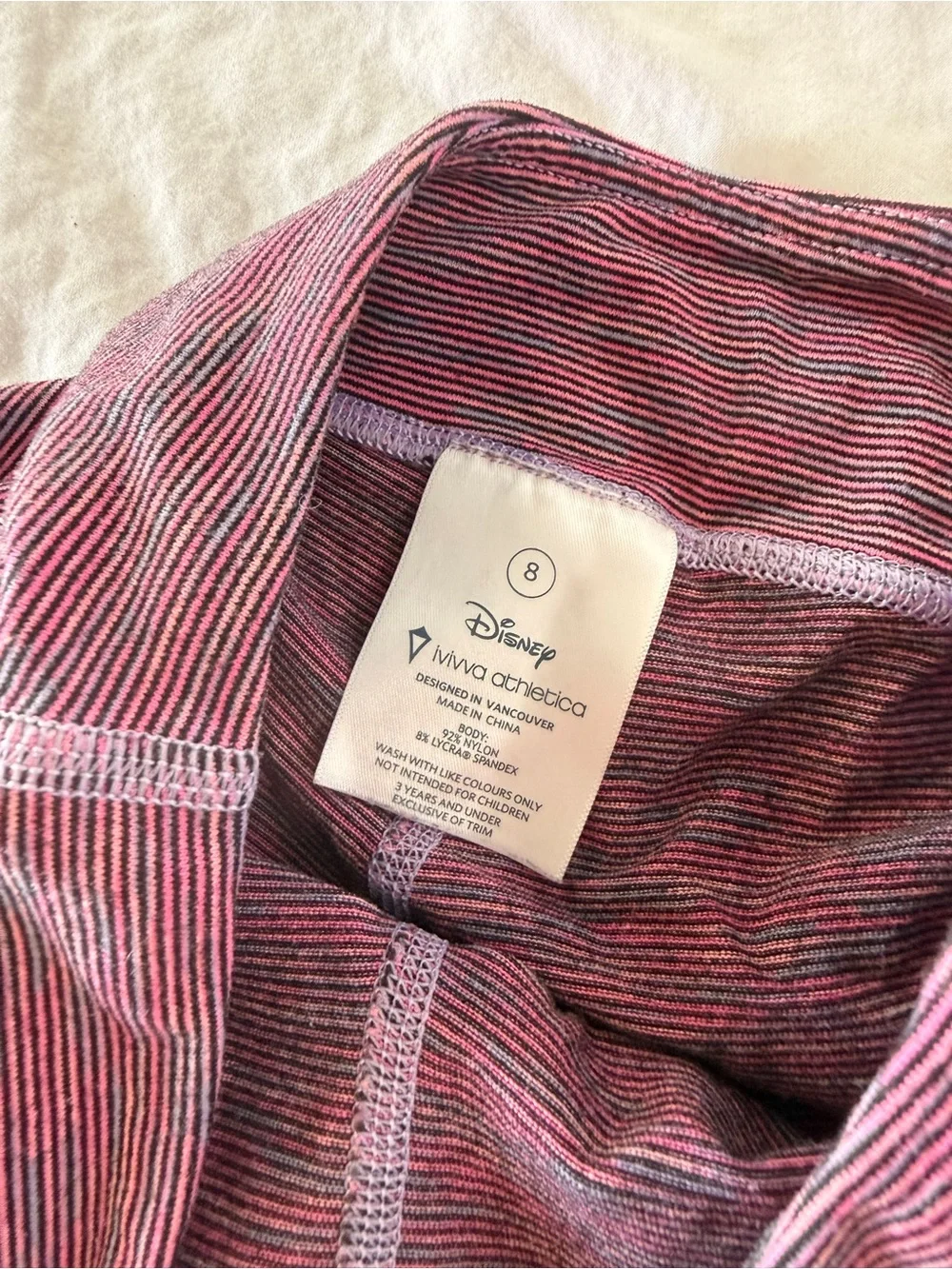 Ivivva Athletic Girls Shorts Disney Purple Striped